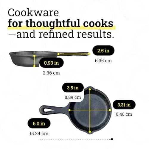 Lodge 3.5-Inch Seasoned Cast Iron Skillet | Oven & Campfire Safe, Naturally Non-Stick thumbnail 6