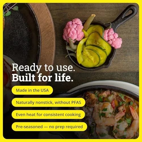 Lodge 3.5-Inch Seasoned Cast Iron Skillet | Oven & Campfire Safe, Naturally Non-Stick thumbnail 3