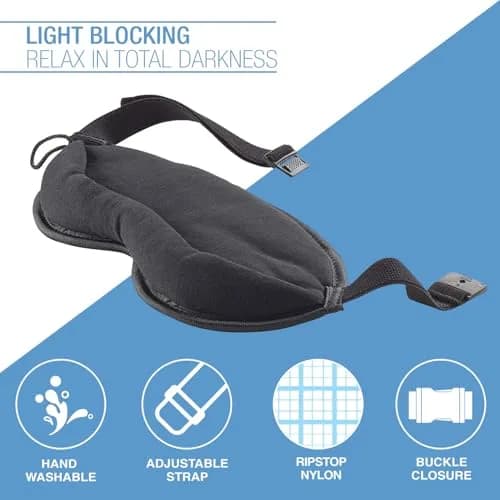 Lewis N. Clark Comfort Sleep Mask | Eye Mask for Travel | Breathable & Light Blocking | 2 Pack | Black thumbnail 4