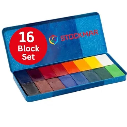 STOCKMAR Wax Block Crayons 16 Assorted Colors in Tin Case | Beeswax-Based Art Crayons for Drawing & Coloring thumbnail 1