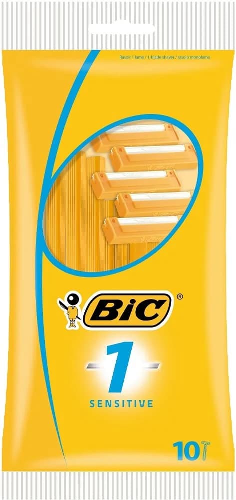 BIC Sensitive Disposable Razors for Men 10-Pack | Sensitive Skin Focus, Smooth Shave