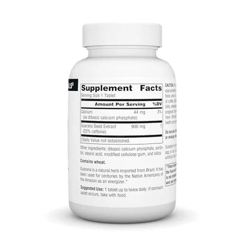 Source Naturals Guarana Energizer 60 Tablets | Long-Lasting Energy Support with Caffeine thumbnail 2