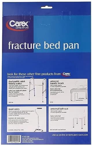 Carex Fracture Bed Pan with Handle, 1.4 L (47.3 oz) Capacity | Essential for Bedridden Patients thumbnail 2