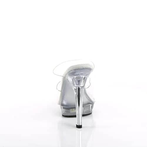 Pleaser Lip-102 Platform Slide Sandal Clear/Clear | 5" Heel & 0.75" Platform for Formal & Party Wear thumbnail 6