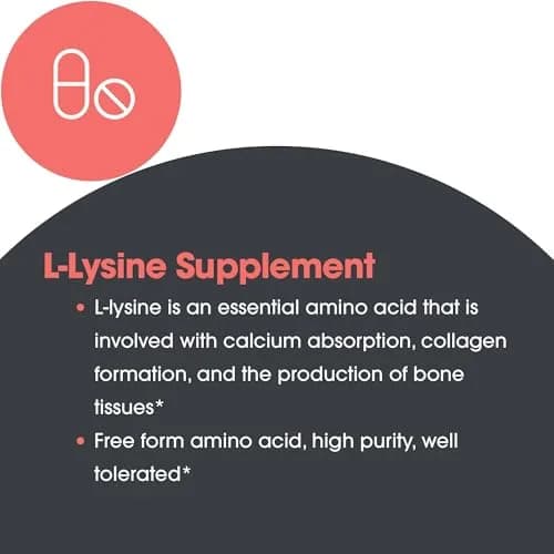 Allergy Research Group L-Lysine 500 mg Capsules | Supports Calcium Absorption & Bone Health (100 Capsules) thumbnail 5