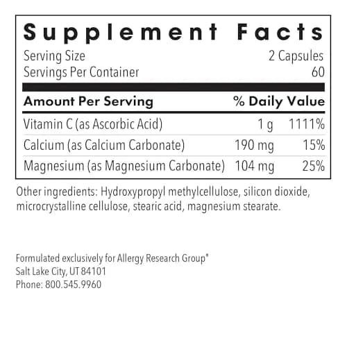 Allergy Research Group Buffered Vitamin C 1000 mg | Immune Support & Antioxidant (70-120 chars) thumbnail 2