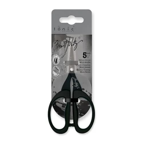 Tonic Studios Tim Holtz 5 Inch Mini Snips Scissors 12.7 cm (5 Inch) | Micro Serrated Titanium Blade for Precision Crafting thumbnail 1