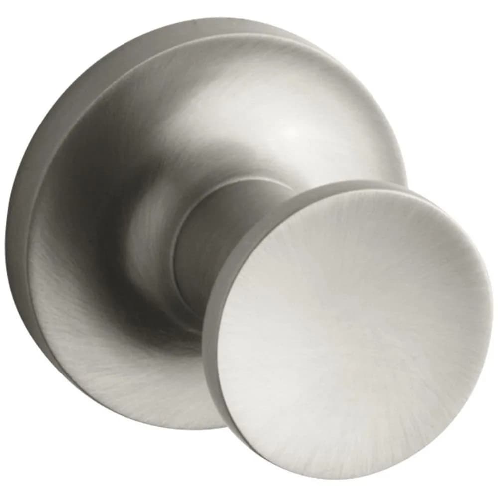 Kohler Purist Robe Hook, Vibrant Brushed Nickel | Solid Brass Construction, 15.8 cm (6.22 in) Length - main product image