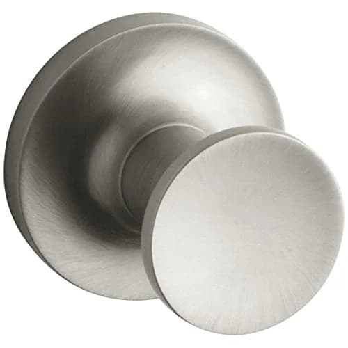 Kohler Purist Robe Hook, Vibrant Brushed Nickel | Solid Brass Construction, 15.8 cm (6.22 in) Length thumbnail 1