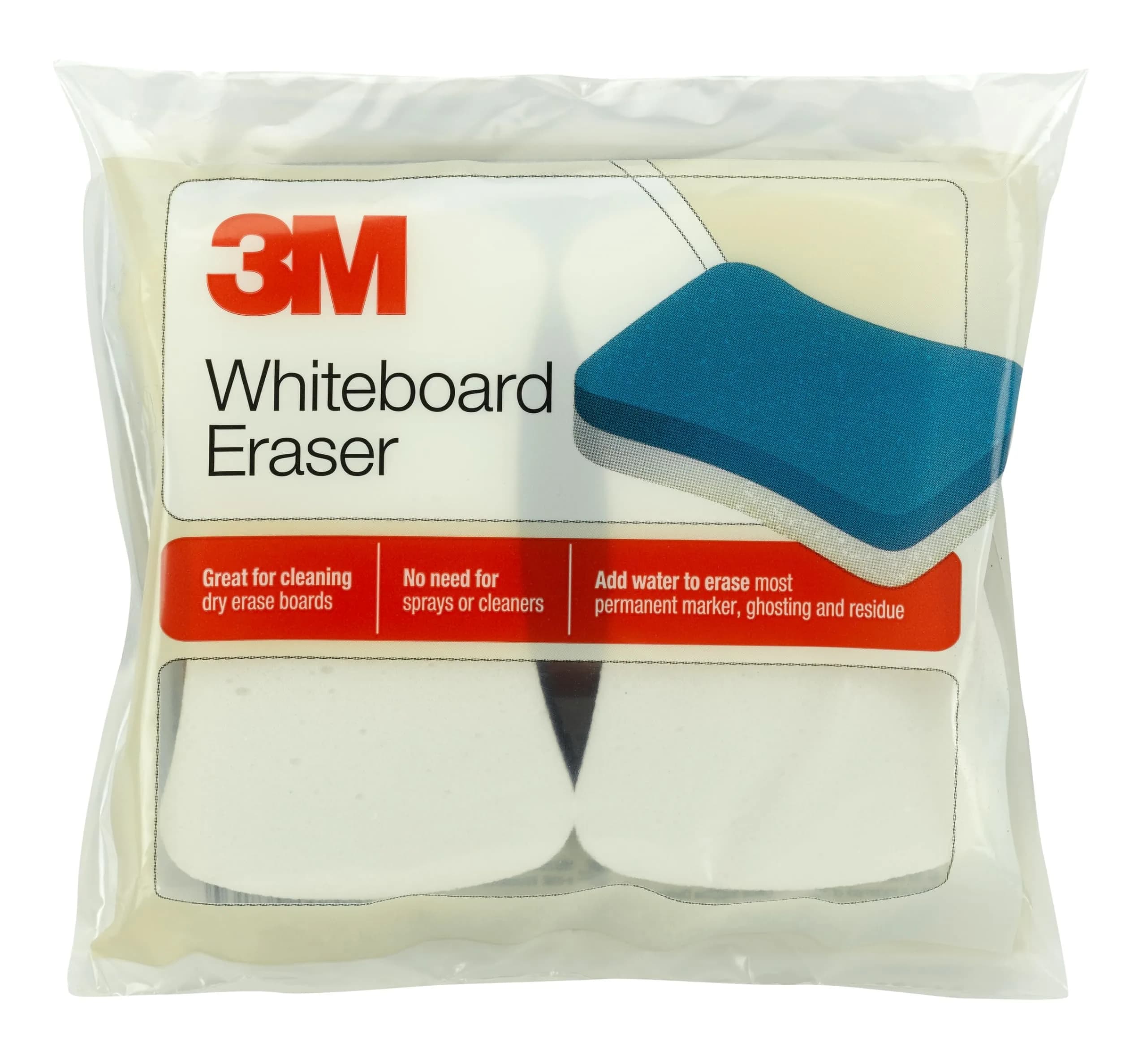 Scotch Whiteboard Eraser 2-Pack | Cleans Dry Erase & Permanent Marker - main product image