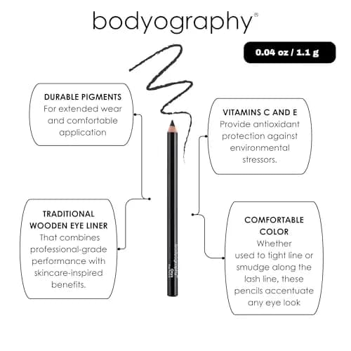 Bodyography Cream Eye Pencil Virgin - White Wooden Eyeliner for Eyes & Eyebrows, Long-Lasting Cruelty-Free Coconut Oil Cosmetic Liner thumbnail 7
