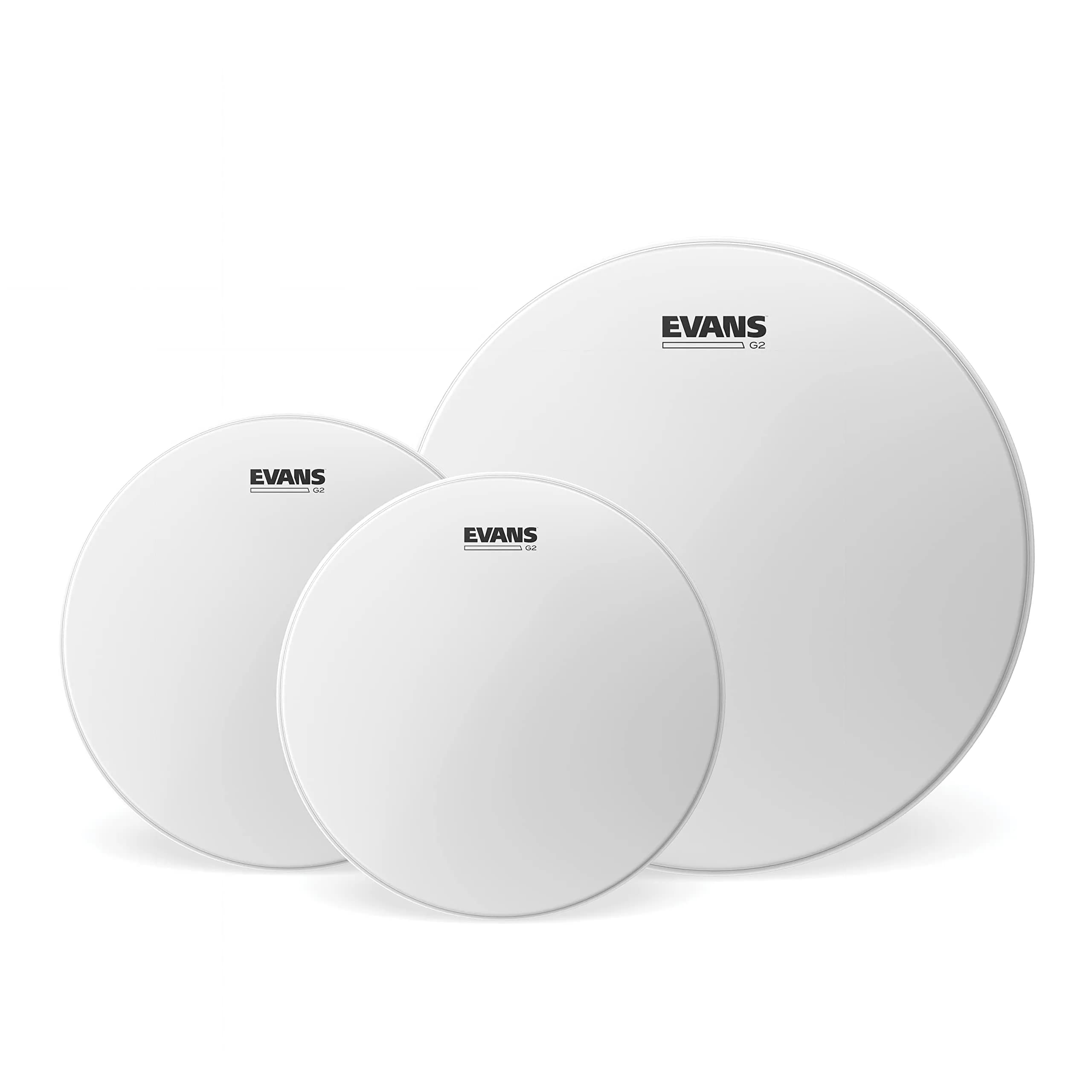 Evans G2 Coated Standard Tompack Drumheads 12", 13", 16" (30cm, 33cm, 41cm) | 2-Ply Synthetic Film for Warm Attack & Fat Low-End — G2 Coated