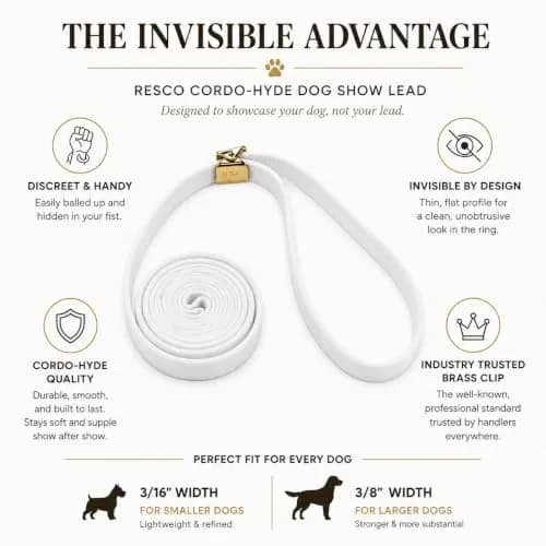 Resco Cordo-Hyde Dog Show Lead for Conformation, Thin (3/16"), Black | Professional Show Ring Lead thumbnail 2