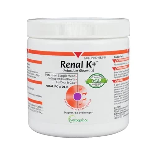 Vetoquinol Renal K, Potassium Powder for Dogs and Cats, 3.5 oz | Supports Kidney & Muscle Health thumbnail 1