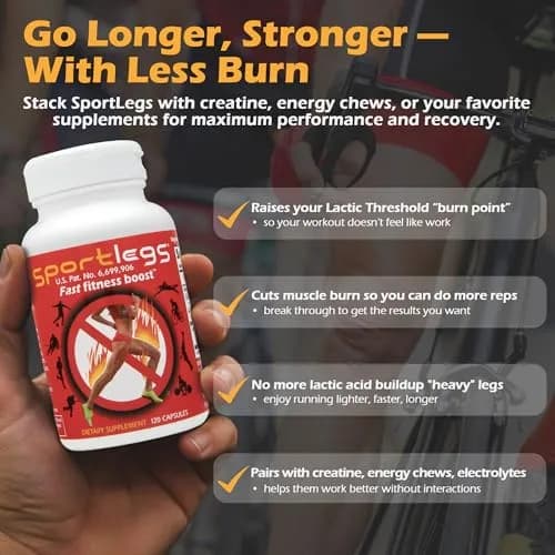 SPORTLEGS Lactate Fuel Pre-Workout Training Aid 120 Count | Supports Natural Lactate System, No Stimulants thumbnail 4