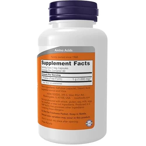 NOW Supplements, L-Proline 500 mg, Collagen Production, 120 Veg Caps | Supports Skin & Connective Tissues thumbnail 2