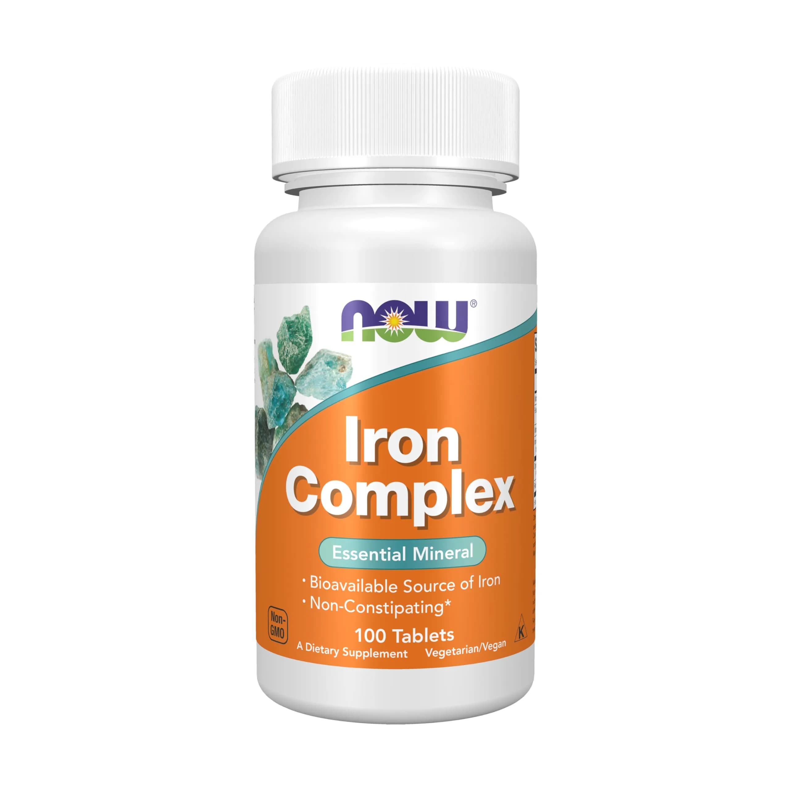 NOW Foods Iron Complex Mineral Supplement Tablets 100 Count | Essential Mineral for Oxygen Transport - main product image
