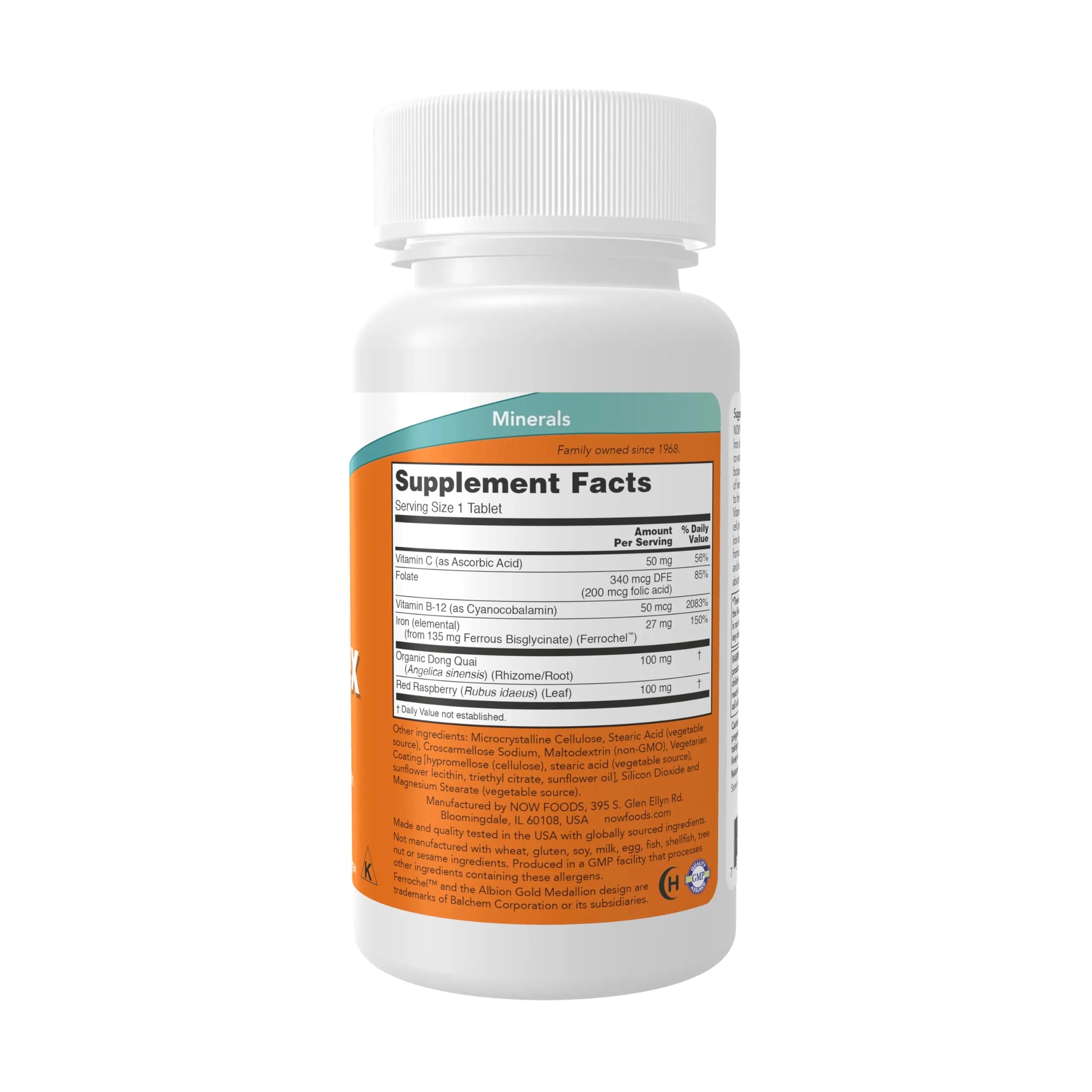 NOW Foods Iron Complex Mineral Supplement Tablets 100 Count | Essential Mineral for Oxygen Transport - view 2