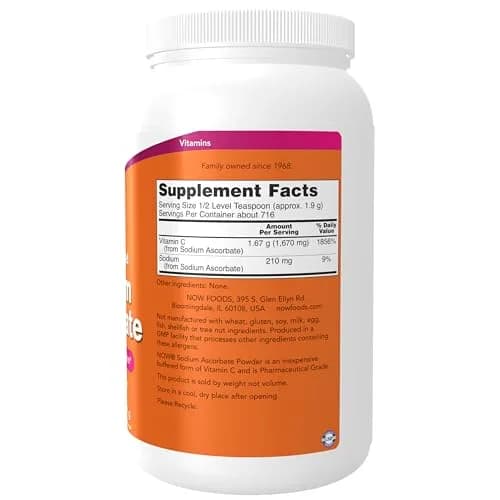 NOW Supplements Sodium Ascorbate Powder 3 lb | Buffered Vitamin C Antioxidant thumbnail 2