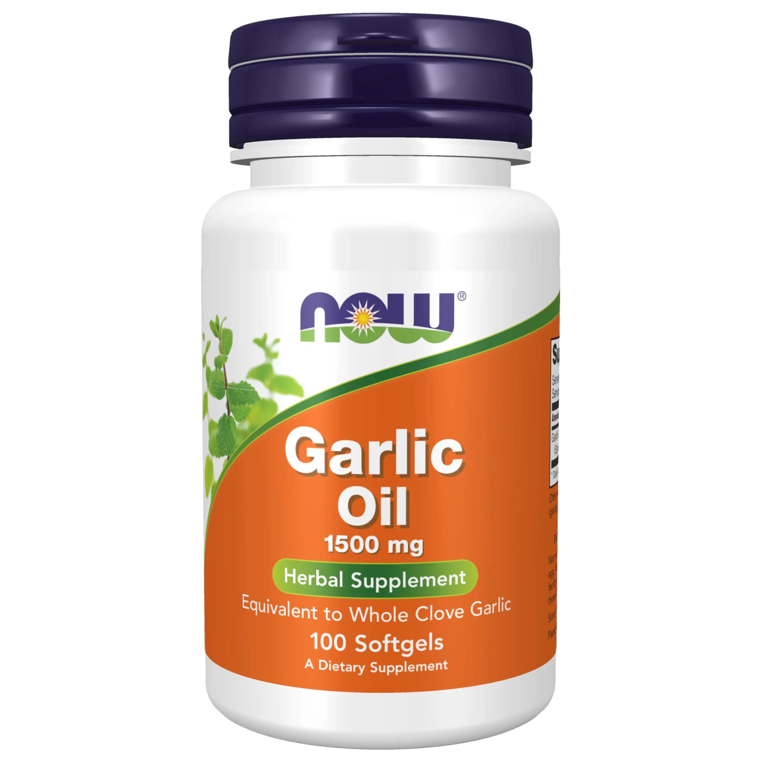 NOW Foods Garlic Oil Concentrate 1500 mg 100 Softgels | Natural Sulfur Compounds for Wellness - main product image