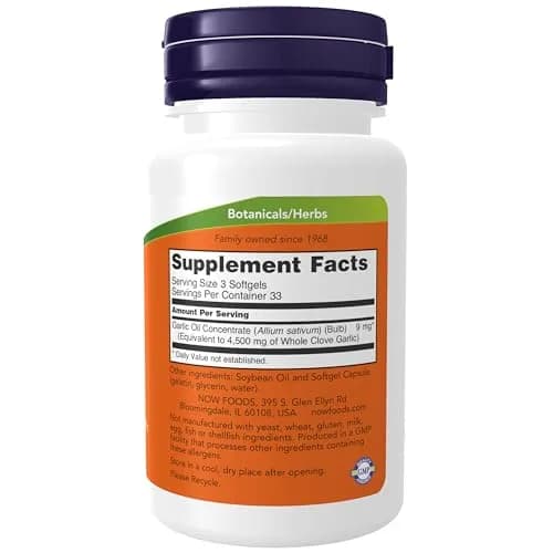 NOW Foods Garlic Oil Concentrate 1500 mg 100 Softgels | Natural Sulfur Compounds for Wellness thumbnail 2