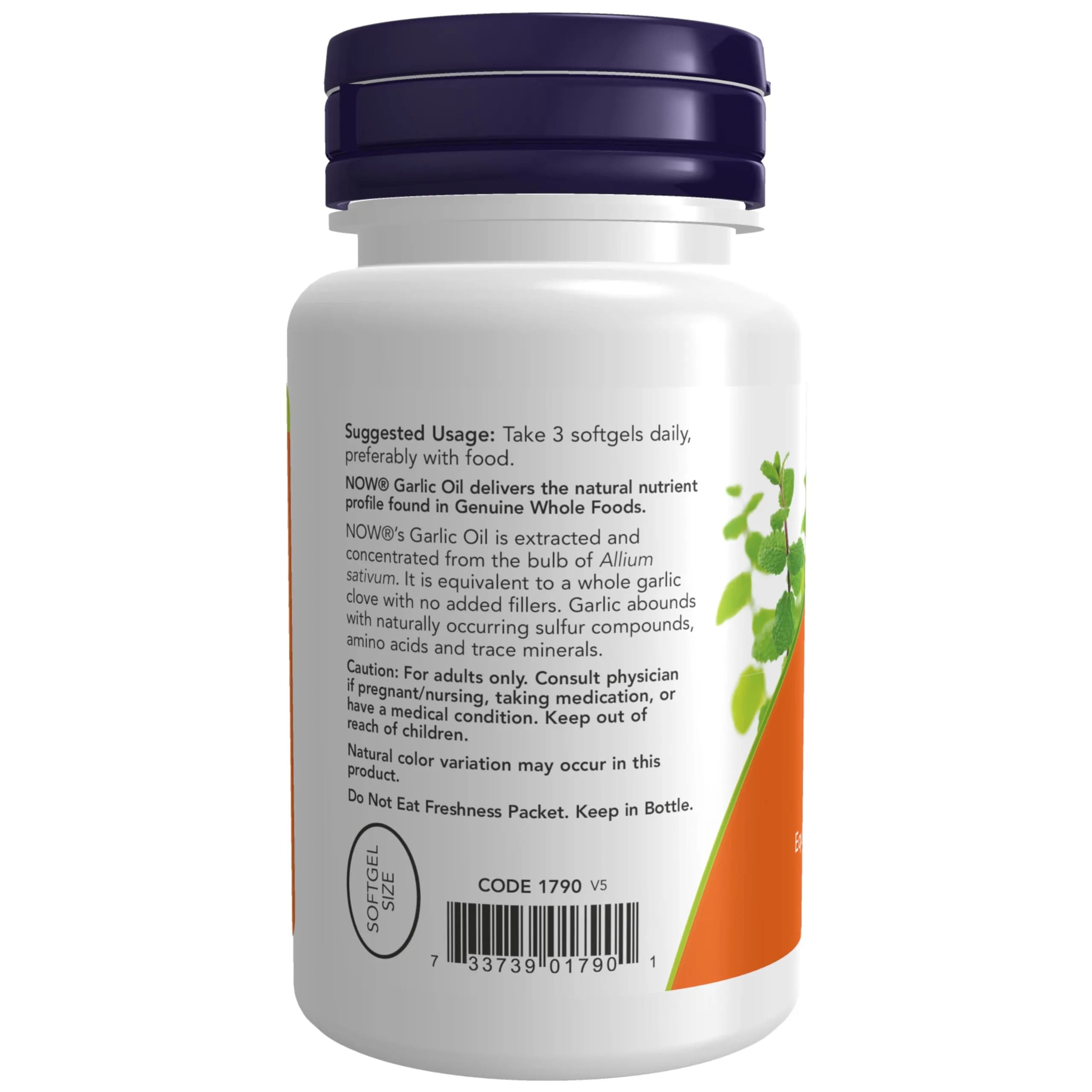 NOW Foods Garlic Oil Concentrate 1500 mg 100 Softgels | Natural Sulfur Compounds for Wellness - view 3