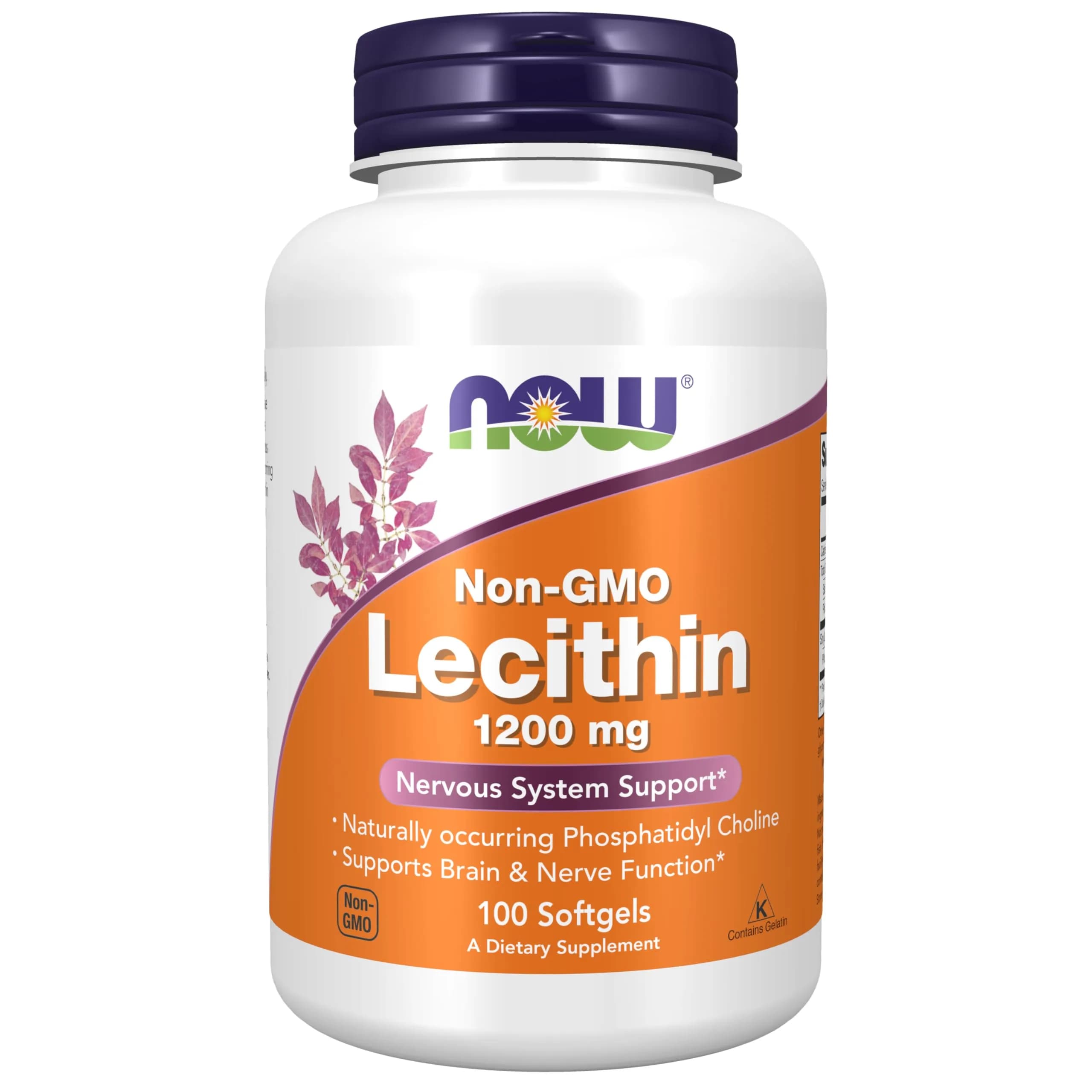 NOW Foods Lecithin 1200 mg Softgels (100 Count, 3600 mg Soy Lecithin) | Supports Brain & Nerve Function - main product image