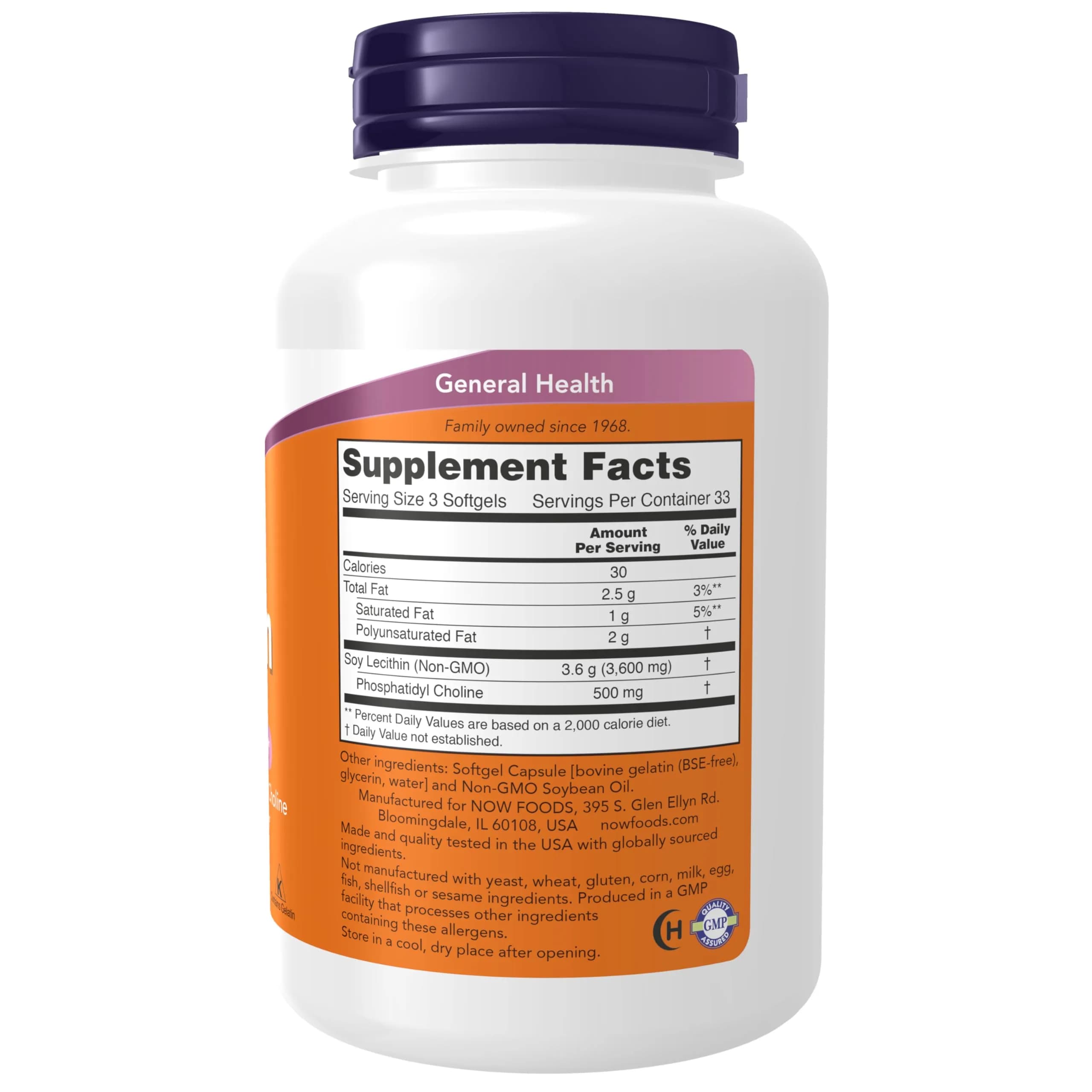 NOW Foods Lecithin 1200 mg Softgels (100 Count, 3600 mg Soy Lecithin) | Supports Brain & Nerve Function - view 2