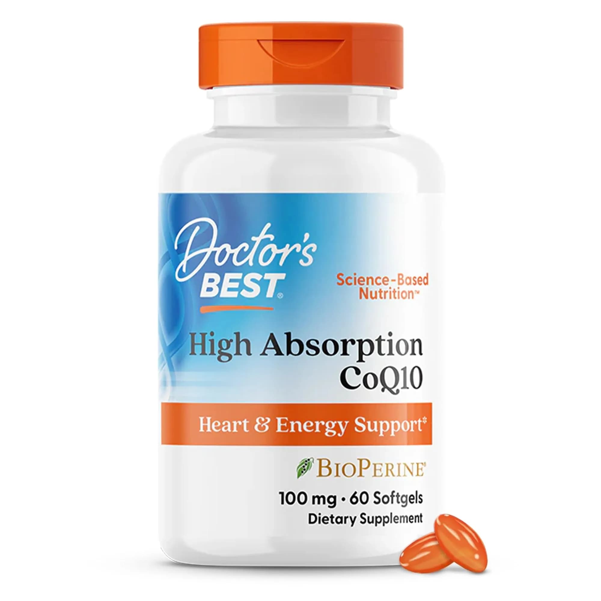 Doctor's Best High Absorption CoQ10 with BioPerine 100 mg 60 SoFtgels | Heart Health & Energy Production - main product image