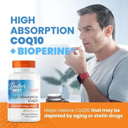 Doctor's Best High Absorption CoQ10 with BioPerine 100 mg 60 SoFtgels | Heart Health & Energy Production thumbnail 4