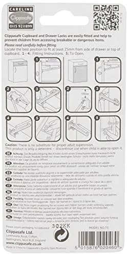 Clippasafe Cupboard Locks Pack of 6 | Childproof Safety Latches for Drawers & Cabinets thumbnail 3