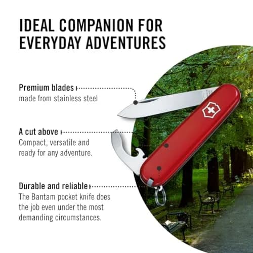 Victorinox Bantam Swiss Army Knife, 8-Function Pocket Knife, Red | 9.1 cm (3.6 in) Folded Length thumbnail 5