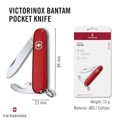 Victorinox Bantam Swiss Army Knife, 8-Function Pocket Knife, Red | 9.1 cm (3.6 in) Folded Length thumbnail 3