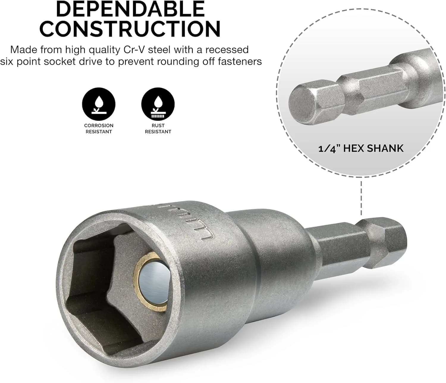 NEIKO 10066A Magnetic Nut Driver Set 5 Piece SAE 1/4" to 1/2" | Cr-V Steel - view 2