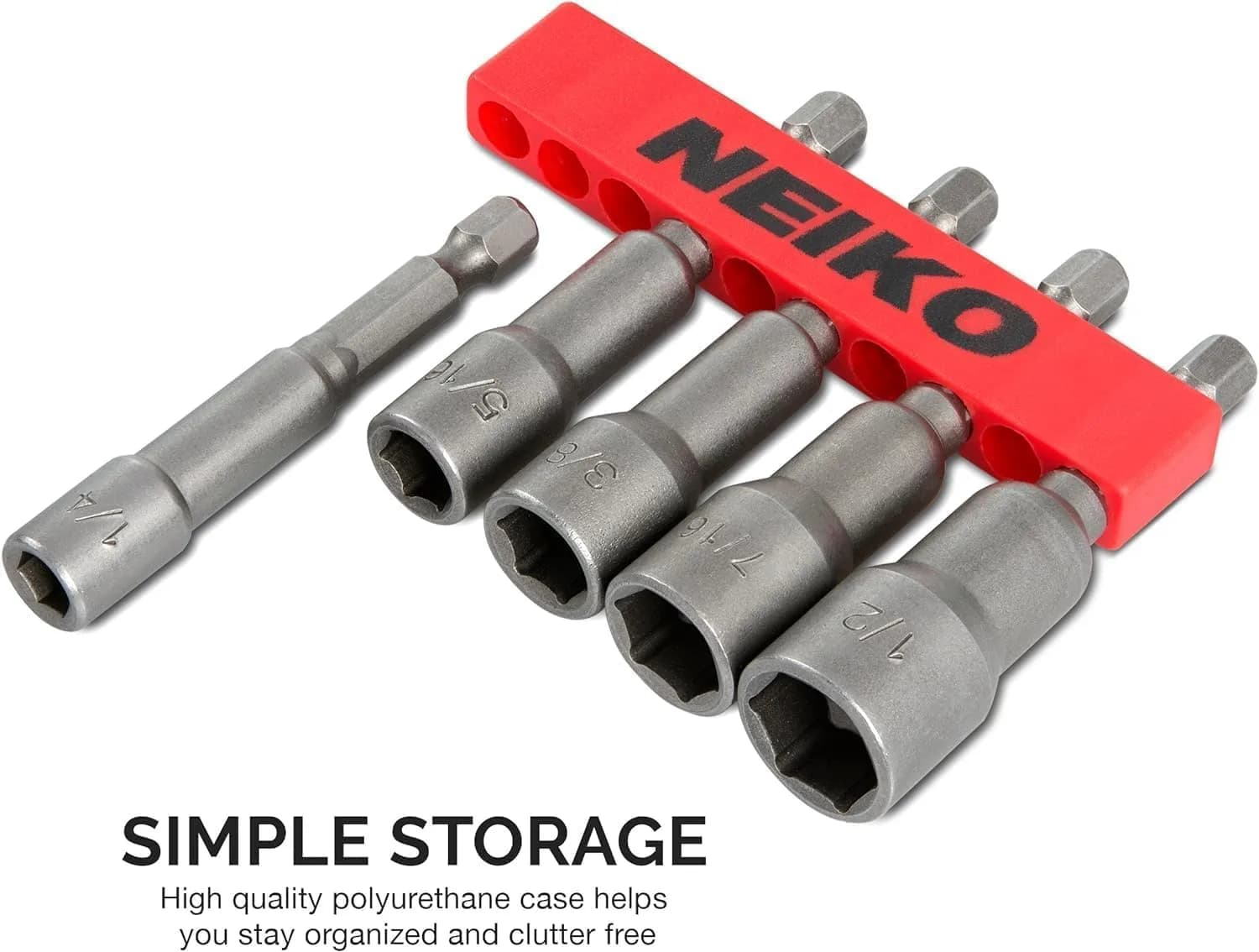 NEIKO 10066A Magnetic Nut Driver Set 5 Piece SAE 1/4" to 1/2" | Cr-V Steel - view 4