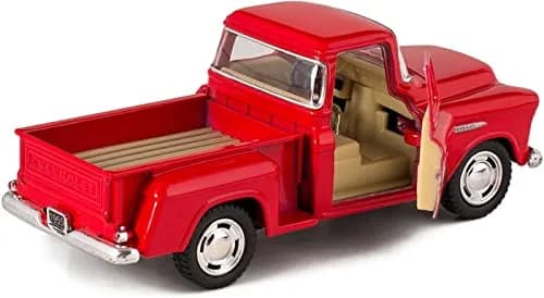 KiNSMART 1955 Chevrolet Stepside Pickup Truck 5 Inch 1:32 Scale Die Cast Metal Little Truck (Red) | Classic American Model thumbnail 2