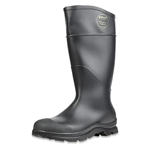 SERVUS Comfort Technology 14" PVC Steel Toe Men's Work Boots, Black - Steel Toe, 8 thumbnail 1