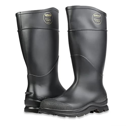 SERVUS Comfort Technology 14" PVC Steel Toe Men's Work Boots, Black - Steel Toe, 8 thumbnail 7