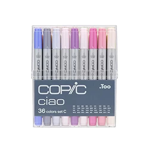 Copic Ciao Alcohol Markers 36 Colors Dual Brush Tip Set for Art & Illustration thumbnail 1