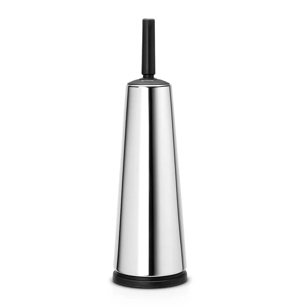Brabantia ReNew Toilet Brush & Holder Set Matt Black | Corrosion Resistant, Discreet Holder, 16.5 Inch Height — Brilliant Steel