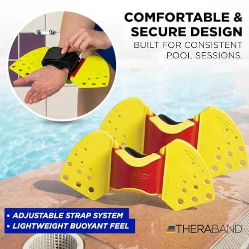 THERABAND Aquafins Aquatic Exercise Kit, 2 Fins, Mesh Bag, Water Aerobics | Low Impact Full Body Resistance thumbnail 6