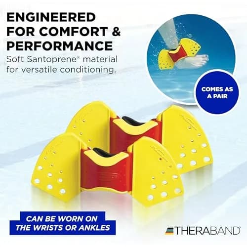 THERABAND Aquafins Aquatic Exercise Kit, 2 Fins, Mesh Bag, Water Aerobics | Low Impact Full Body Resistance thumbnail 3