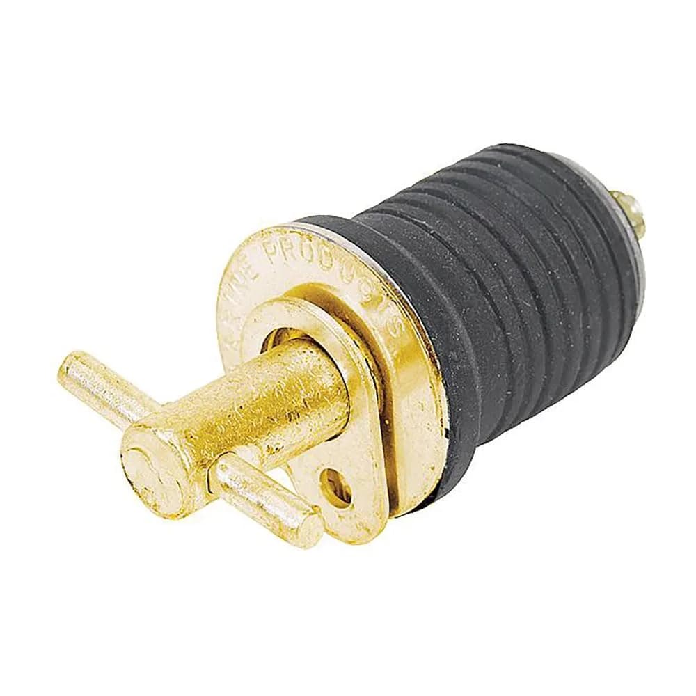 Moeller Turn-Tite Boat Bailer Plug 1-Inch (2.54 cm) Brass | Marine Grade Deck Hardware - main product image