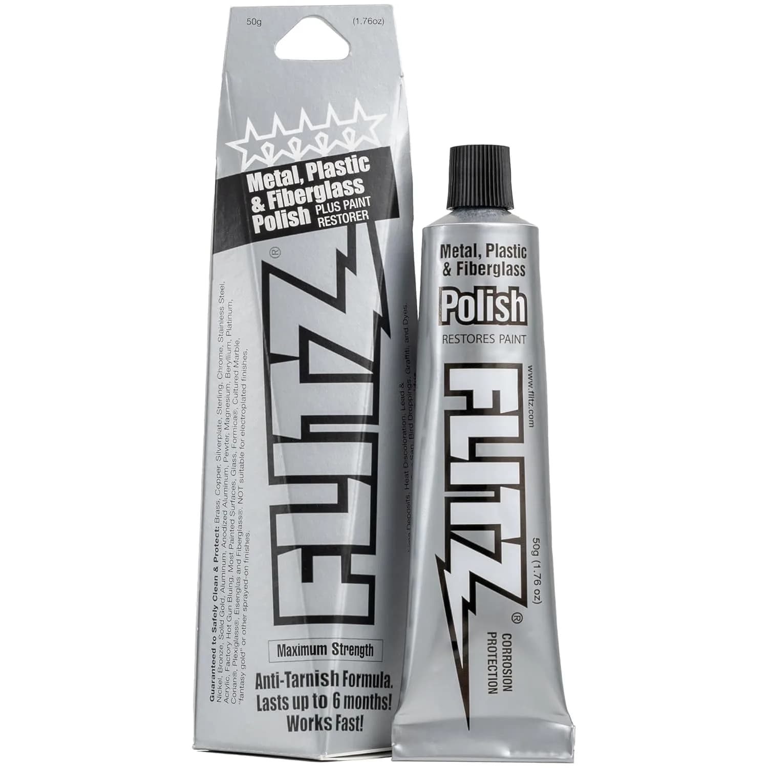 Flitz Metal Polish Paste 1.76oz | Non-Abrasive Light Oxidation Remover for Solid Metals — 0.11 lb