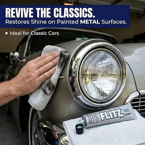 Flitz Metal Polish Paste 1.76oz | Non-Abrasive Light Oxidation Remover for Solid Metals thumbnail 9