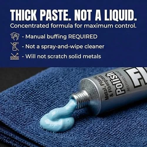 Flitz Metal Polish Paste 1.76oz | Non-Abrasive Light Oxidation Remover for Solid Metals thumbnail 3