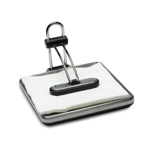 simplehuman Quick Grip Napkin Holder, Stainless Steel, Brushed | Weighted Tension Arm for One Napkin at a Time thumbnail 2