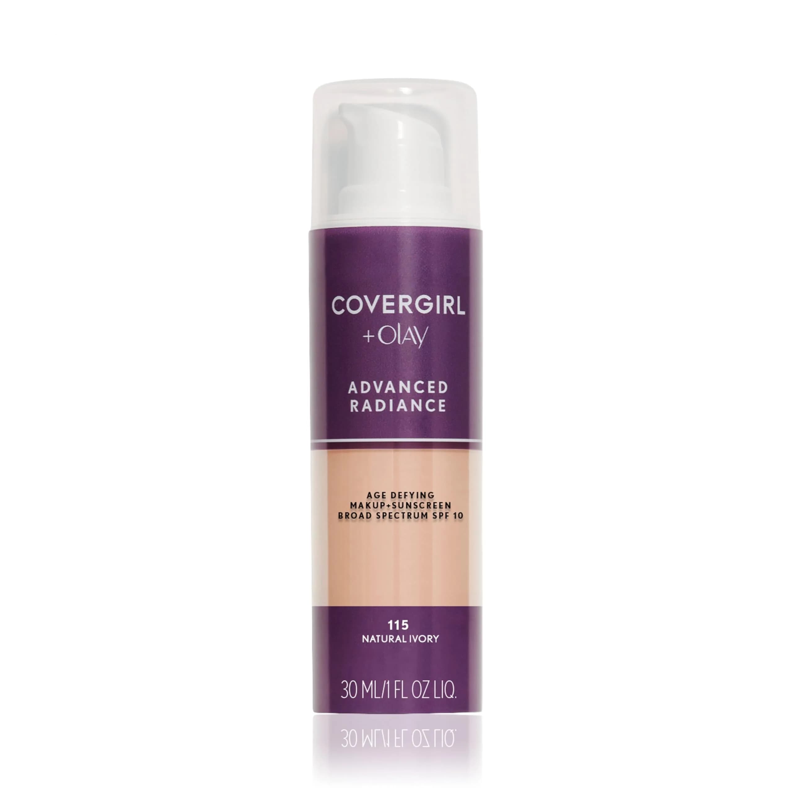 COVERGIRL Advanced Radiance Age-Defying Liquid Foundation 110 Classic Ivory | Youthful, Radiant Coverage — 115 Natural Ivory