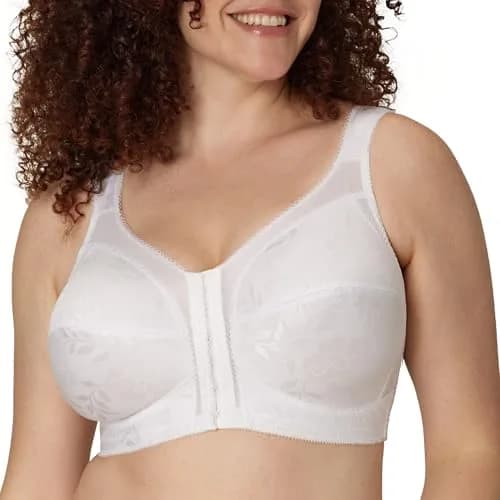 PLAYTEX Women's 18 Hour Supportive Wireless Bra Front Close, Full Coverage, White, 32DD | Comfort & Support thumbnail 1