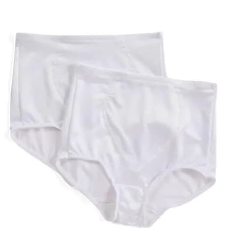 Bali Women's Shapewear Tummy Panel Brief Firm Control 2-Pack, White, Large | All-Day Comfort & Firm Control thumbnail 1